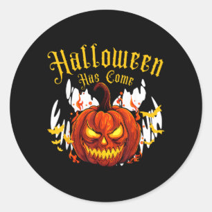 Gruseliger Halloween-Kürbis Runder Aufkleber