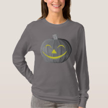 Gruseliger Halloween-Kürbis Schwarz-Weiß-T-Shirt