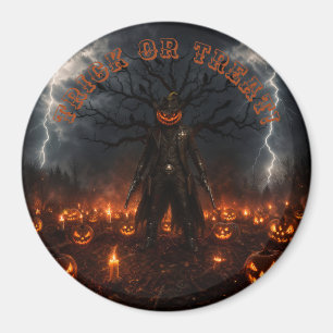 Gruseliger Halloween-Kürbis-Sheriff-Cowboy-Blitz Magnet