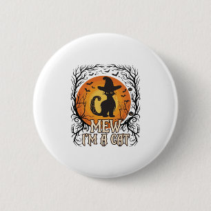 Gruseliger Halloween-Kürbis Spuknacht Geist Silhou Button