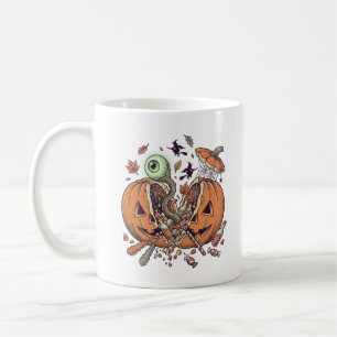 Gruseliger Halloween-Kürbis-Süßigkeiten-Burst-Kaff Kaffeetasse