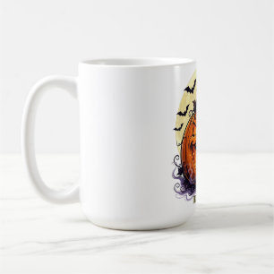 Gruseliger Halloween-Kürbis Vollmond Kaffeetasse