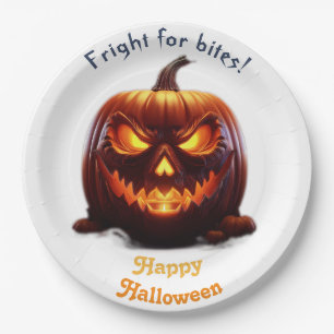 Gruseliger Halloween-Kürbislaterne Pappteller