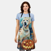 Gruseliger Halloween-Labrador mit Kürbissen Schürze (Getragen)