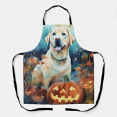 Gruseliger Halloween-Labrador mit Kürbissen Schürze (Vorderseite)