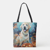 Gruseliger Halloween-Labrador mit Kürbissen Tasche (Rückseite)