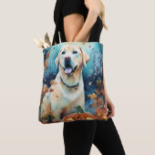 Gruseliger Halloween-Labrador mit Kürbissen Tasche (Von Nahem)