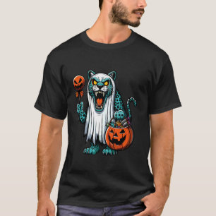 Gruseliger Halloween-Leoparden-Geist-Grusel-Tüte 2 T-Shirt