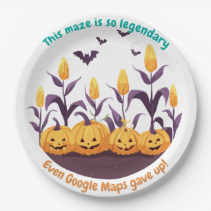 Gruseliger Halloween-Maisfeld Pappteller