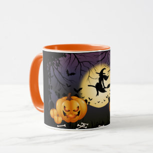Gruseliger Halloween-Nacht-Becher mit Hexe und Kür Tasse