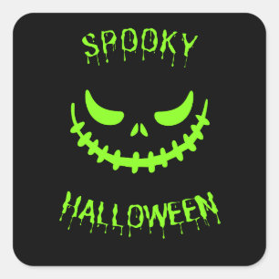 Gruseliger Halloween Neon Grün Gesicht Aufkleber