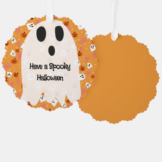 Gruseliger Halloween Ornament Karte (Vorderseite/Rückseite)