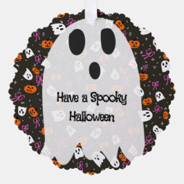 Gruseliger Halloween  Ornament Karte