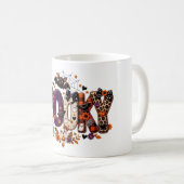 Gruseliger Halloween-Patchwork Kaffeetasse (VorderseiteRechts)