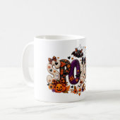 Gruseliger Halloween-Patchwork Kaffeetasse (Vorderseite Links)