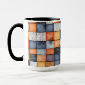 Gruseliger Halloween-Patchwork-Zweifarben-Kaffeebe Tasse (Links)