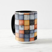 Gruseliger Halloween-Patchwork-Zweifarben-Kaffeebe Tasse (Vorderseite Links)