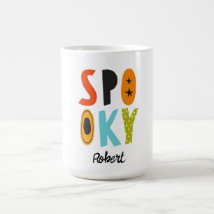 Gruseliger Halloween personalisierter Name Kaffeetasse