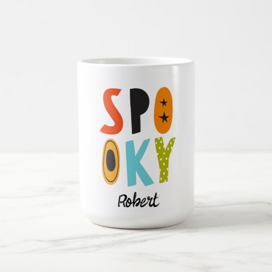 Gruseliger Halloween personalisierter Name Kaffeetasse (Mittel)