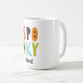 Gruseliger Halloween personalisierter Name Kaffeetasse (VorderseiteRechts)