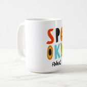 Gruseliger Halloween personalisierter Name Kaffeetasse (Vorderseite Links)