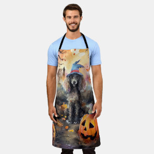 Gruseliger Halloween-Pudel mit Kürbissen Schürze