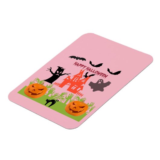Gruseliger Halloween-Rosa-Schimmer Magnet (Linke Seite)