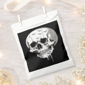 Gruseliger Halloween-Schmelzschädel mit Fledermaus Geschenktütchen (Ausgeschnitten)