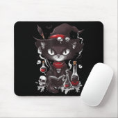 Gruseliger Halloween-Schwarzer-Katze-Salem-Apothek Mousepad (Mit Mouse)