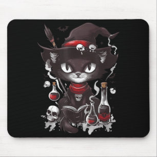 Gruseliger Halloween-Schwarzer-Katze-Salem-Apothek Mousepad