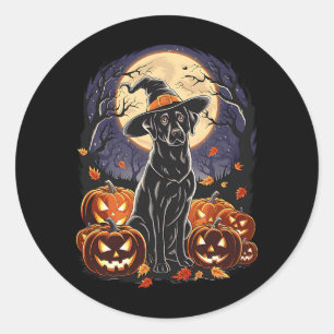 Gruseliger Halloween schwarzer Labrador Retriever  Runder Aufkleber