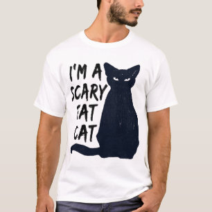 Gruseliger Halloween-Schwarzkatzen-Design-Grafik T-Shirt