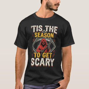 Gruseliger Halloween-Sensenmann im Vintage-Design T-Shirt
