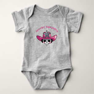 Gruseliger Halloween, Skelett-Cowgirl Bone to be W Baby Strampler