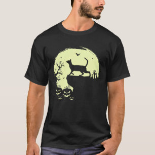 Gruseliger Halloween Thai Katze Rasse Vollmond Tha T-Shirt