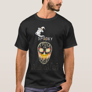 Gruseliger Halloween-Totenschädel und Geister T-Shirt