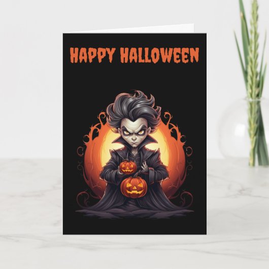 Gruseliger Halloween-Vampir Feiertagskarte (Vorderseite)