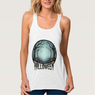 Gruseliger Halloween-Wald im Vintage-Stil_1 Tank Top