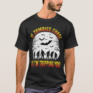 Gruseliger Halloween-Zombie-Chase Grafik T-Shirt