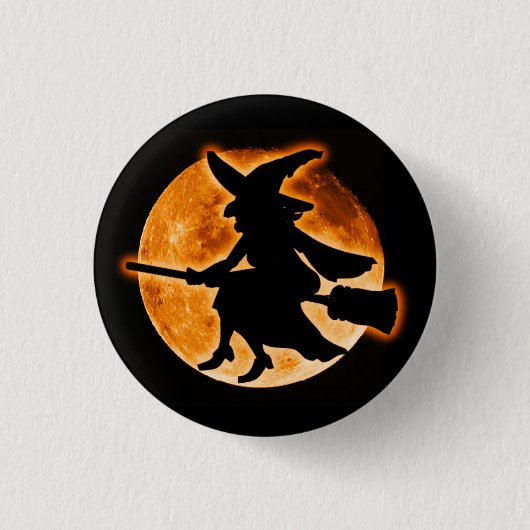 Gruseliger Hexenknopf Button (Vorderseite)