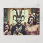 Gruseliger Horror am Ostertisch Postkarte (Vorderseite)