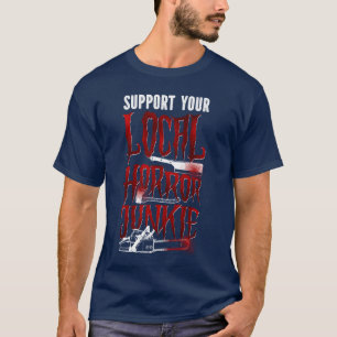 Gruseliger Horrorfilm Kettensäge Messer Unterstütz T-Shirt
