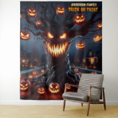 Gruseliger Jack-o'-Lantern-Baum Halloween-Hängedek Wandteppich (Beispiel)