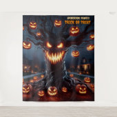 Gruseliger Jack-o'-Lantern-Baum Halloween-Hängedek Wandteppich (Vorderseite)