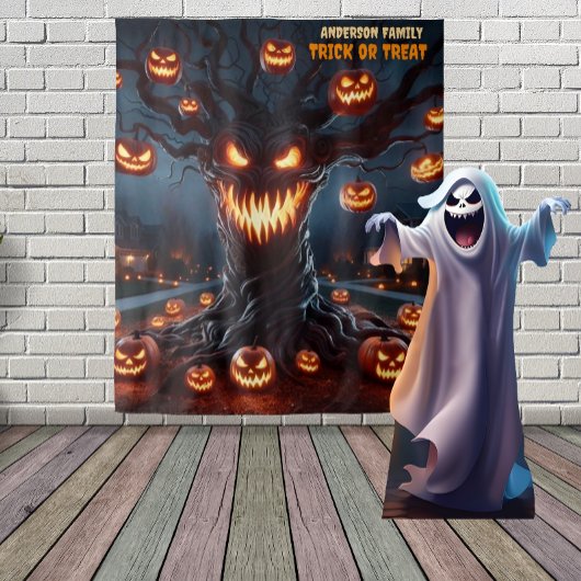 Gruseliger Jack-o'-Lantern-Baum Halloween-Hängedek Wandteppich
