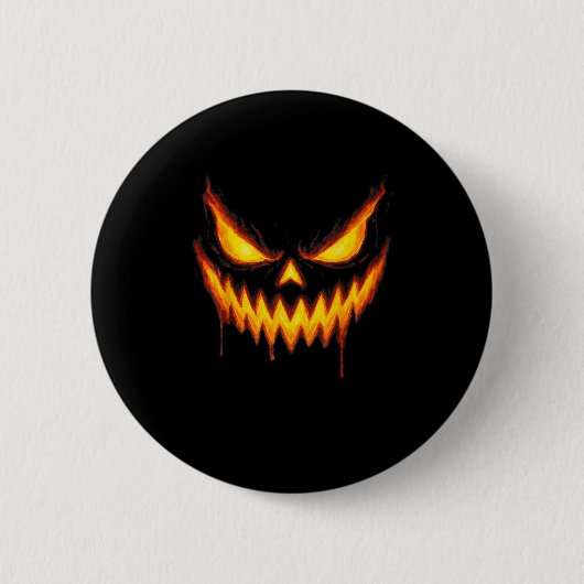 Gruseliger Jack O Lantern Geschnitztes Kürbisgesic Button (Vorderseite)