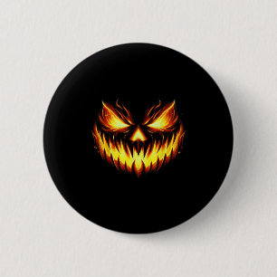 Gruseliger Jack O Lantern geschnitztes Kürbisgesic Button