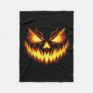 Gruseliger Jack O Lantern Geschnitztes Kürbisgesic Fleecedecke