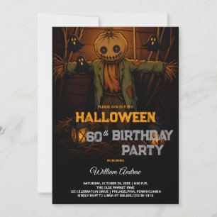 Gruseliger Jack O' Lantern Halloween 60. Geburtsta Einladung
