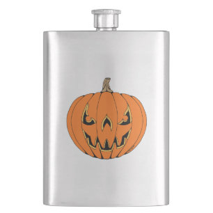 Gruseliger Jack-o'-Lantern Halloween-Entwurf Flachmann